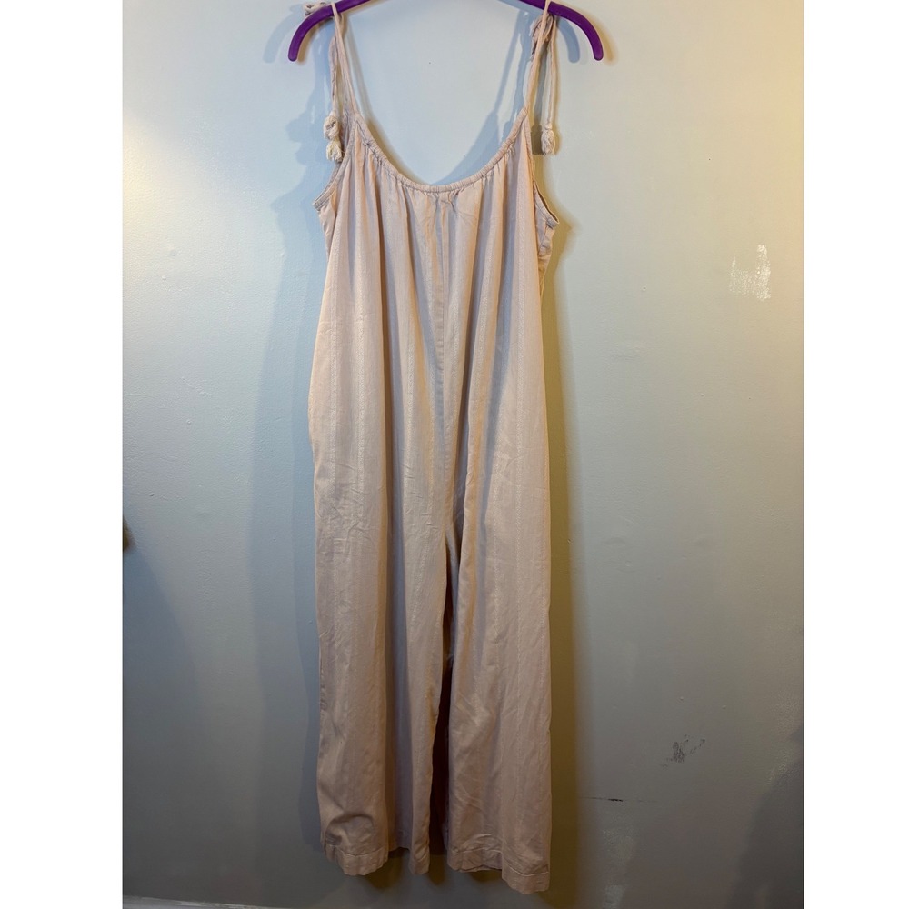 Madewell Beige Cotton Wide Leg Jumpsuit L Comfy Boho